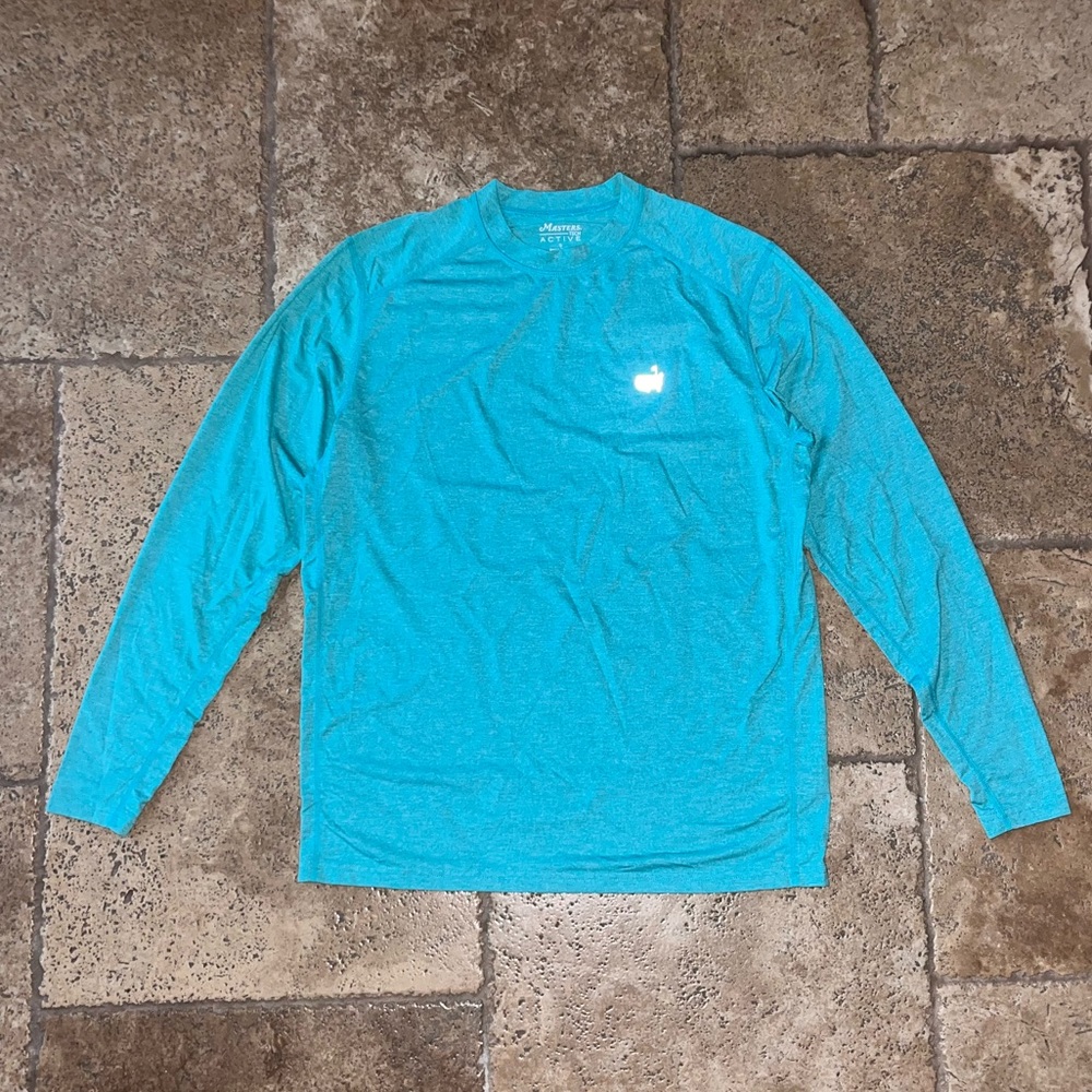 MASTERS TECH ACTIVE longsleeve athletic material teal tee size S